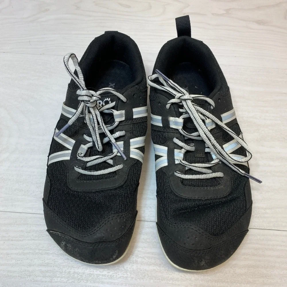 Xero Shoes Womens 7 Prio Running Shoes Minimalist Barefoot Black Mesh Sneakers